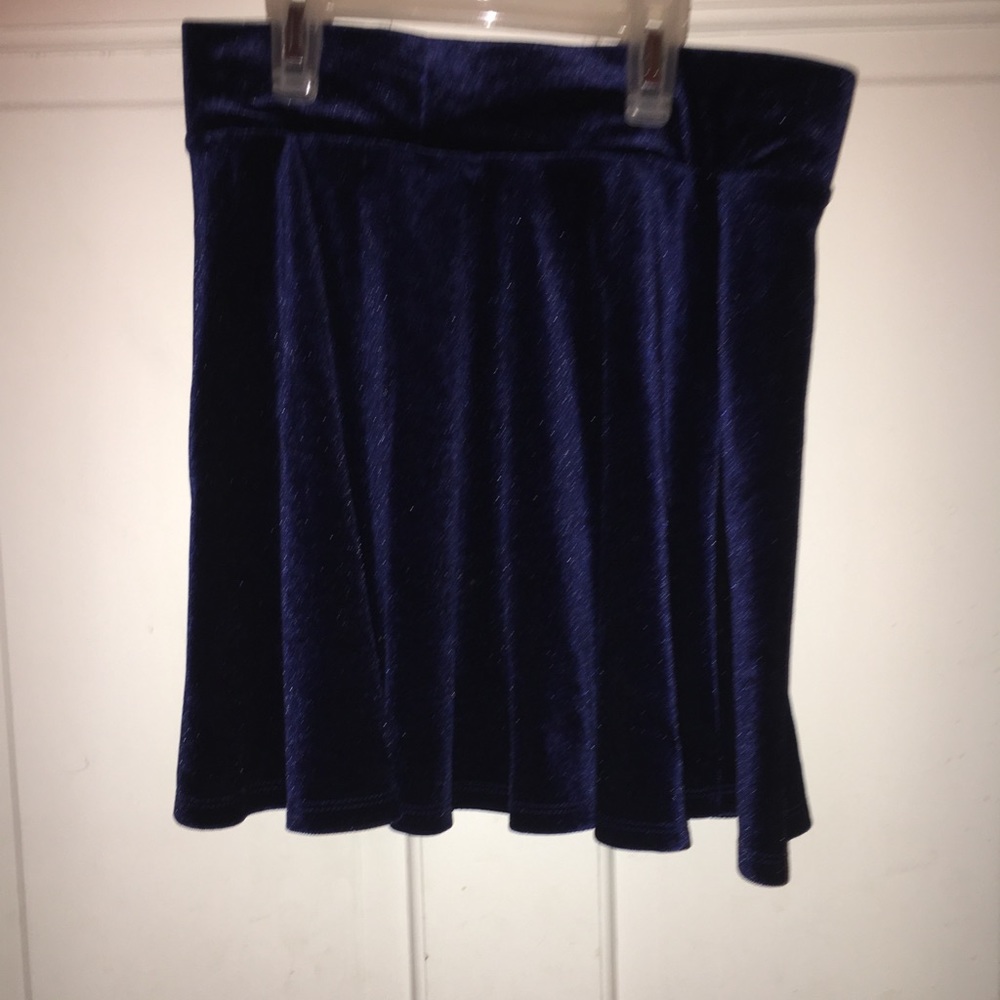 Blue velvet skirt